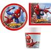 DECORATA PARTY Coordinato tavola Spiderman - feste party bambini piatti tovaglioli e Bicchieri
