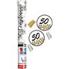 BIG PARTY Cannone SPARACORIANDOLI 50 ANNI ORO, Argento, Nero- Tubo lancia coriandoli 30cm