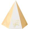 GIVI 6 CAPPELLINI HAPPY NEW YEAR CAPODANNO cono bianco e oro lucido