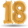 Dream's Party Pallone compleanno numero 18 anni Oro 101cm palloncini gonfiabile aria, ELIO
