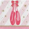 PARTYCREATIONS 16 Tovaglioli in carta Bianchi e Rosa con scarpette ballerina - 25x25cm - 2 veli