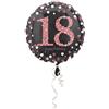 ANAGRAM Palloncino foil mylar 18 ANNI colore NERO e ROSA/FUXIA con stampa olografica - 4