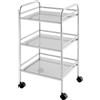 EffeDecor Carrello da Cucina Bagno Salvaspazio in Acciaio Inox con 3 Ripiani e Ruote