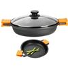 Pinti inox Casseruola Alluminio antiaderente (36cm) bassa con coperchio