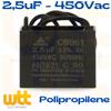Wttelettronica Condensatore elettrico Cbb61 2,5uF 450V di spunto per motore ventilatore