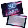 Stuff4 Inviti per festa di 30° compleanno, uomini e donne, luci al neon da discoteca, confezione da 20, inviti per adulti per amici e familiari, formato A6, inviti per feste di compleanno, biglietti di