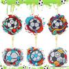 JSRQT 6 Pezzi DIY Calcio Pittura Diamante Portachiavi 5D Diamond Art Pa