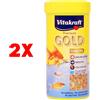 Vitakraft 2 X Vitakraft Gold Flake-mix Mangime Per Pesci Rossi Barattolo 250 Ml