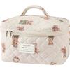 Gosect Grande trousse per trucchi, graziosa borsa per cosmetici per donne e ragazze, bella borsa da toilette a forma di civetta floreale, borsa portaoggetti da viaggio