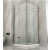 BricoShop24 Box Cabina Doccia 2 Anta Battente 70 x 80 90 100 Fissa 8 mm Angolare Cristallo