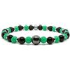 Bracciale Nero Verde Ematite con Perle braccialetto Sassuolo Elastico Uomo Donna