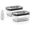 Bosch Hausgeräte Bosch MSZV6FSG2 - Set di 2 contenitori sottovuoto in vetro borosilicato resistente alle temperature, adatti per congelatore e forno, senza BPA, lavabili in lavastoviglie