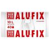 Alufix Sacchi per la spazzatura ALUFIX con manici, HDPE standard/ 10l - 40 sacchi per la spazzatura con manici - 1 rotolo/ 8 μm/Bianco/Sacchi per i rifiuti/ 36 × 44 cm/