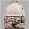 YNot zaino grande con tasca zip sul davanti stampa città Yesbag YES381F6 SALDI