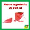 MAURER NASTRO SEGNALETICO BIANCO ROSSO IN ROTOLO CANTIERI LAVORI STRADALI 200 MT