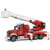 bruder 02821 - Autoscala MACK Granite con pompa, veicolo d'emergenza, camion dei pompieri