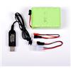 AFTERTECH PACCO BATTERIA Ni-MH 12v 2400mAh 72x52x30mm CON CAVO DI RICARICA USB E CONNETTORE SPINA SM 2P KET JST E3D4