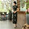 Abito Lungo Cheongsam Qipao Da Donna Con Collo Mandarin E Ricamo A Farfalla