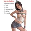 1 Set Donne Uniforme Erotica Top Senza Schiena E Mini Gonna Hollow Sexy Cosplay