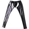 Pantaloni Sexy In Finto Lattice Leather Con Apertura Al Càro Crotch Nero Uomo