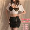 1 Set Costumi Erotici Donna Police Maniche Corte Magliette E Gonna Mini Sexy