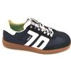 Back 70 Ghost 01 sneaker tessuto-camoscio blu fondo gomma S