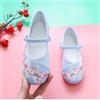 Ragazze Panno Scarpe Cinese Tradizionale Floreale Ricamo Basse Slip On Danza
