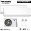 Panasonic Climatizzatore dual split ETHEREA R32 Panasonic serie 5000+12000 btu A+++ con WI