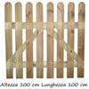 BricoShop24 Cancello per Recinzione Steccato h 100 cm Bordura Giardino Staccionata in Legno
