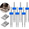 6x Twin W / 2x 9 Groove Pintuck Piedino per Uso Domestico 2/90 3/90 4/90 per Uso