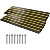 VEVOR Rampa Soglia Altezza 6,5 cm Rampe da Marciapiede in Gomma 2 Pezzi Capacità Carico 15 Tonnellate Rampa Accesso per Sedia a Rotelle Antiscivolo Estensibile per Porta d'Ingresso 122x40,5x6,5 cm