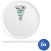 Bormioli rocco 6x Piatto In Vetro Opale Ronda Pizza Decoro 'Fetta' 33,5Cm, Multicolore