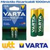 VARTA 2 batterie ministilo AAA ricaricabili varta 1000 mAh ideali x telefono cordless