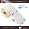 1 ROTOLO da 500 ETICHETTE ADESIVE 100x150 FORO 40 MM TERMICHE FINLOGIC