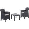 ipae garden set tavolo e sedie poltrona in rattan da giardino esterno interno salottino