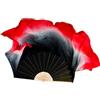 No 1 Paio di Ventaglio di Danza Yangko Sfumato Rosso Nero Vero Velo di Seta Ne2786