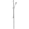 Duravit Universal Set doccia, Sistema doccia con getto Rain, Asta doccia (700 mm) con doccetta regolabile in altezza, Tubo doccia con protezione antitorsione, Cromo/Bianco