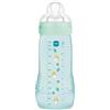 MAM Easy Active 6 mesi in più Colore ghiaccio (330 ml) - con ciuccio in silicone flusso X velocità ultra veloce - per bambini con chiusura ermetica
