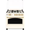 LAR.EL Cucina 90x60 LAREL Rustica Gas 5 Fuochi Forno Gas Valvolata Accensione Elettrica