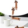 2 pezzi di statuetta di cane bassotto, divertente decorazione per monitor