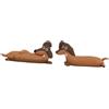 2 pezzi di statuetta di cane bassotto, divertente decorazione per monitor
