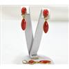 PARURE IN ORO 18 Kt CORALLO CERASUOLE ORECCHINI E CIONDOLO OGFR 24
