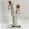 PARURE IN ORO 18 kt CON CAMMEI SARDONICO 18 mm E CORALLO ROSSO OGFR 025