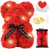 Zodight Orso di Rose Orsacchiotto Composto da Rosa Artificiali con Luce Led