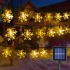 GHONLZIN LED Solari Luci Stringa 12M Fiocco di Neve Luci Stringa 100 LEDs 8 Modalità