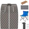 FANTASK Mini sauna a vapore mobile 3L, sauna portatile con funzione di nebulizzazione, sauna domestica con telecomando, timer e temperatura regolabili, 78 x 87 x 101 cm (marrone)
