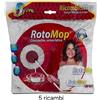 superfive Ricambio Panno Tondo 5 pezzi in Microfibra per Rotomop Super Five bianco rosso