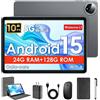 MENTUME Tablet 10 Pollici Android 15 PC Portatile 24GB RAM 128GB WiFi 5G Tastiera Mouse