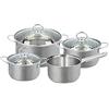 alpina 8711252173900 - Set di 7 pentole in acciaio inox con coperchio, lavabili in lavastoviglie, tutte le fonti di calore, colore: grigio argento