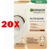 Garnier 20 X Garnier Skin Active Maschera In Tessuto Nutri Bomb Latte Di Cocco 15 Minut